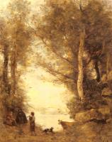 Corot, Jean-Baptiste-Camille - Le Joueur De Flute Du Lac D'Albano